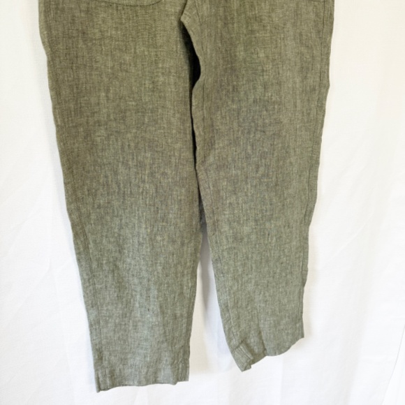 Athleta Voyager Cropped Linen Pants in Aspen Olive Size 6 - Picture 6 of 9